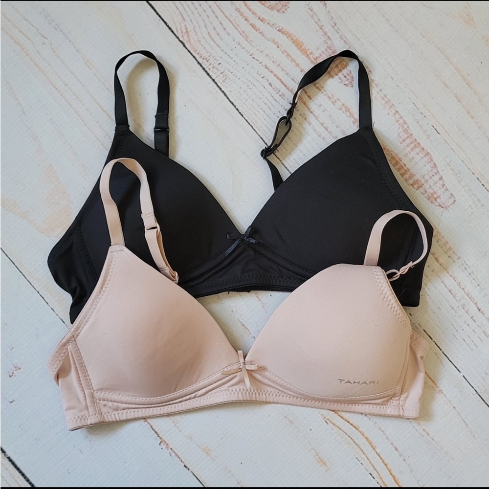 Tahari Light Pink & Black Bra Set